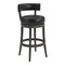 Armen Living Corbin 30" Bar Height Swivel Onyx Faux Leather and American Gray Wood Bar Stool LCCBBAGRON30 - alternate 1